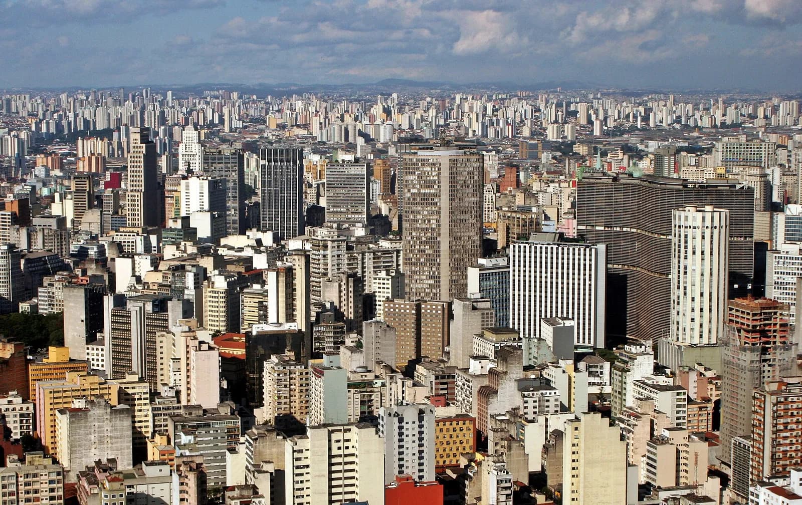 Downtown São Paulo skyline seen from above