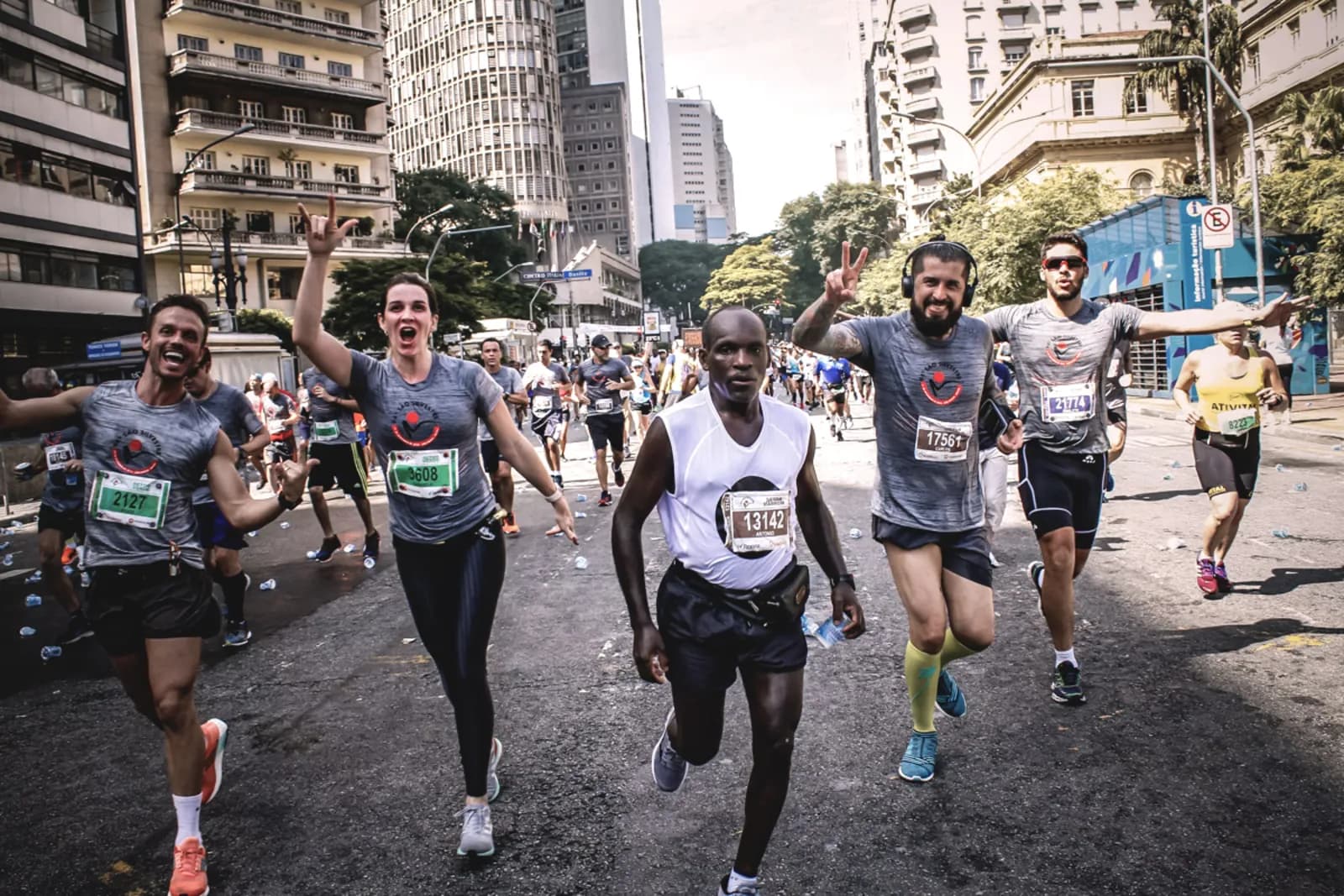 Corredores na Corrida Internacional de São Silvestre, em São Paulo