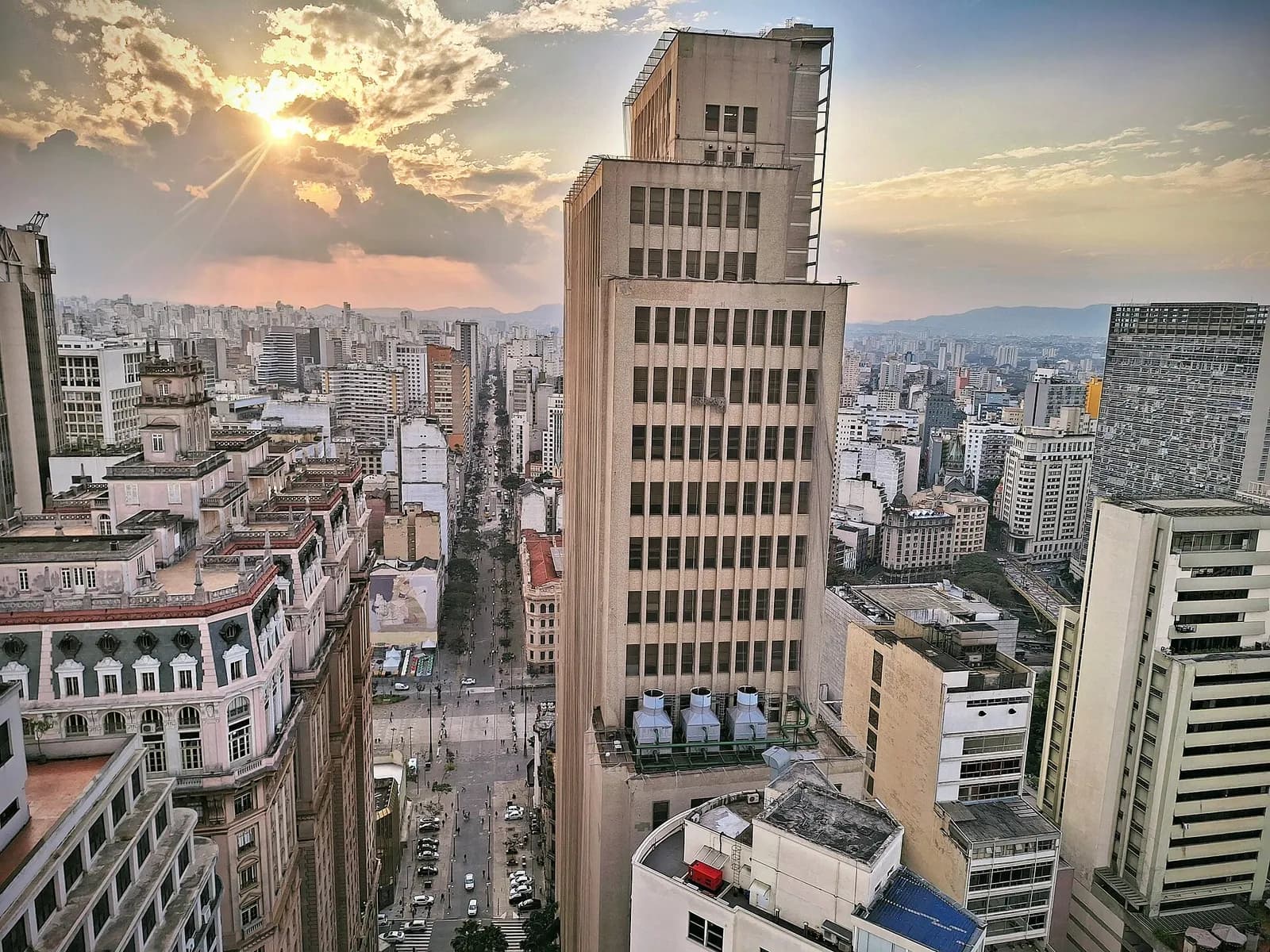 Panoramic view of São Paulo at sunset